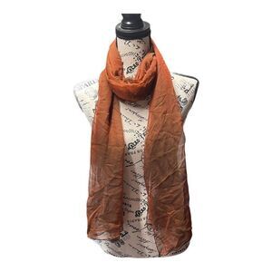 Maria Pinto MP Brown/Orange Long Scarf 23x77 Sheer Rectangle Fall Autum Tones